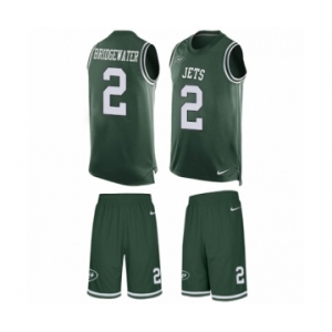 Men's Nike New York Jets #2 Teddy Bridgewater Limited Green Tank Top Suit NFL Jersey