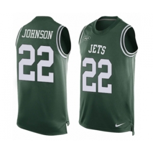Men's Nike New York Jets #22 Trumaine Johnson Limited Green Player Name & Number Tank Top NFL Jersey