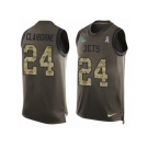 Men's Nike New York Jets #24 Morris Claiborne Limited Green Salute to Service Tank Top NFL Jersey
