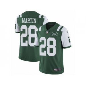 Men's Nike New York Jets #28 Curtis Martin Vapor Untouchable Limited Green Team Color NFL Jersey
