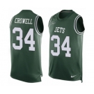Men's Nike New York Jets #34 Isaiah Crowell Limited Green Player Name & Number Tank Top NFL Jersey