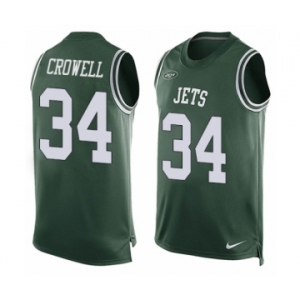 Men's Nike New York Jets #34 Isaiah Crowell Limited Green Player Name & Number Tank Top NFL Jersey
