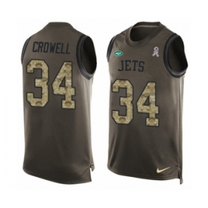 Men's Nike New York Jets #34 Isaiah Crowell Limited Green Salute to Service Tank Top NFL Jersey