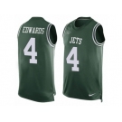 Men's Nike New York Jets #4 Lac Edwards Limited Green Player Name & Number Tank Top NFL Jersey