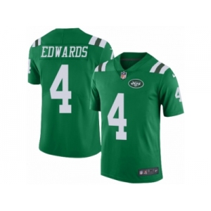 Men's Nike New York Jets #4 Lac Edwards Limited Green Rush NFL Jersey