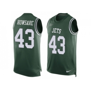 Men's Nike New York Jets #43 Julian Howsare Limited Green Player Name & Number Tank Top NFL Jerseyy