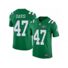 Men's Nike New York Jets #47 Kellen Davis Limited Green Rush NFL Jersey
