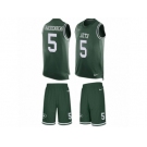 Men's Nike New York Jets #5 Christian Hackenberg Limited Green Tank Top Suit NFL Jersey
