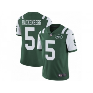 Men's Nike New York Jets #5 Christian Hackenberg Vapor Untouchable Limited Green Team Color NFL Jersey