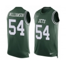 Men's Nike New York Jets #54 Avery Williamson Limited Green Player Name & Number Tank Top NFL Jersey