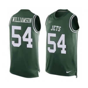Men's Nike New York Jets #54 Avery Williamson Limited Green Player Name & Number Tank Top NFL Jersey