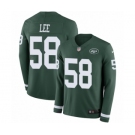 Men's Nike New York Jets #58 Darron Lee Limited Green Therma Long Sleeve NFL Jersey