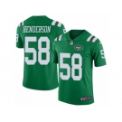 Men's Nike New York Jets #58 Erin Henderson Limited Green Rush NFL Jersey