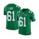 Men's Nike New York Jets #61 Spencer Long Limited Green Rush Vapor Untouchable NFL Jersey