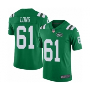 Men's Nike New York Jets #61 Spencer Long Limited Green Rush Vapor Untouchable NFL Jersey