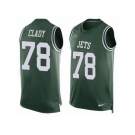 Men's Nike New York Jets #78 Ryan Clady Limited Green Player Name & Number Tank Top NFL Jersey