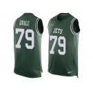 Men's Nike New York Jets #79 Brent Qvale Limited Green Player Name & Number Tank Top NFL Jersey