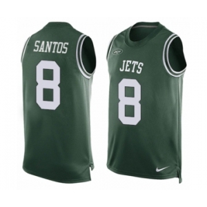 Men's Nike New York Jets #8 Cairo Santos Limited Green Player Name & Number Tank Top NFL Jersey