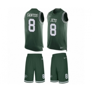 Men's Nike New York Jets #8 Cairo Santos Limited Green Tank Top Suit NFL Jersey
