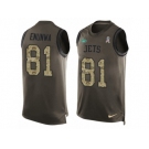 Men's Nike New York Jets #81 Quincy Enunwa Limited Green Salute to Service Tank Top NFL Jersey