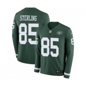 Men's Nike New York Jets #85 Neal Sterling Limited Green Therma Long Sleeve NFL Jersey