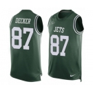 Men's Nike New York Jets #87 Eric Decker Limited Green Player Name & Number Tank Top NFL Jersey