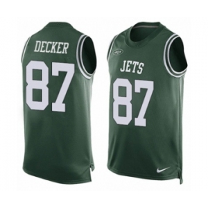 Men's Nike New York Jets #87 Eric Decker Limited Green Player Name & Number Tank Top NFL Jersey