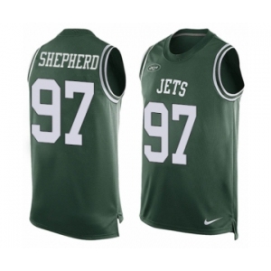 Men's Nike New York Jets #97 Nathan Shepherd Limited Green Player Name & Number Tank Top NFL Jersey