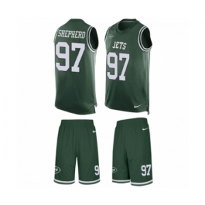 Men's Nike New York Jets #97 Nathan Shepherd Limited Green Tank Top Suit NFL Jersey
