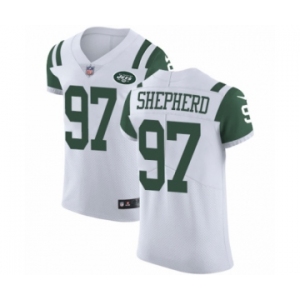 Men's Nike New York Jets #97 Nathan Shepherd White Vapor Untouchable Elite Player NFL Jersey