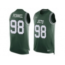 Men's Nike New York Jets #98 Mike Pennel Limited Green Player Name & Number Tank Top NFL Jersey