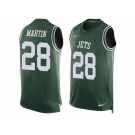 Nike New York Jets #28 Curtis Martin Green Team Color Men's Stitched NFL Limited Tank Top Jersey