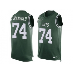 Nike New York Jets #74 Nick Mangold Green Team Color Men's Stitched NFL Limited Tank Top Jersey