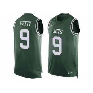 Nike New York Jets #9 Bryce Petty Green Team Color Men's Stitched NFL Limited Tank Top Jersey