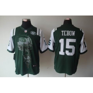 nike nfl jerseys new york jets #15 tebow green[helmet tri-blend limited]
