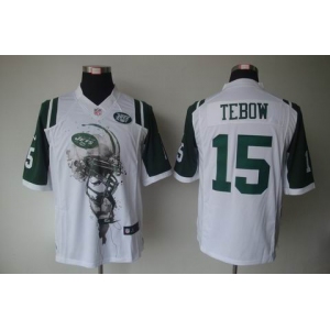 nike nfl jerseys new york jets #15 tebow white[helmet tri-blend limited]