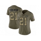Women Nike New York Jets #21 LaDainian Tomlinson Limited Olive Camo 2017 Salute to Service NFL Jersey