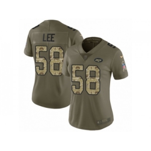 Women Nike New York Jets #58 Darron Lee Limited Olive Camo 2017 Salute to Service NFL Jersey