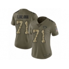 Women Nike New York Jets #71 Ben Ijalana Limited Olive Camo 2017 Salute to Service NFL Jersey