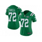Women Nike New York Jets #72 Brandon Shell Limited Green Rush Vapor Untouchable NFL Jersey