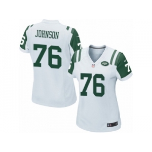 Women Nike New York Jets #76 Wesley Johnson Game White NFL Jersey