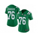Women Nike New York Jets #76 Wesley Johnson Limited Green Rush Vapor Untouchable NFL Jersey