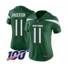 Women's New York Jets #11 Robby Anderson Green Team Color Vapor Untouchable Limited Player 100th Season Football Jersey