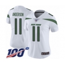 Women's New York Jets #11 Robby Anderson White Vapor Untouchable Limited Player 100th Season Football Jersey