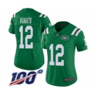 Women's New York Jets #12 Joe Namath Limited Green Rush Vapor Untouchable 100th Season Football Jersey