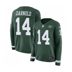 Women's New York Jets #14 Sam Darnold Limited Green Therma Long Sleeve Football Jersey