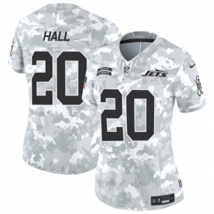 Women's New York Jets #20 Breece Hall 2024 F.U.S.E Arctic Camo Salute To Service Limited Stitched Jersey