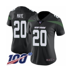 Women's New York Jets #20 Marcus Maye Black Alternate Vapor Untouchable Limited Player 100th Season Football Jersey
