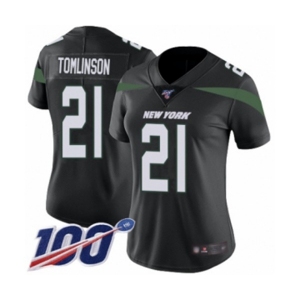 Women's New York Jets #21 LaDainian Tomlinson Black Alternate Vapor Untouchable Limited Player 100th Season Football Jersey