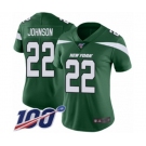 Women's New York Jets #22 Trumaine Johnson Green Team Color Vapor Untouchable Limited Player 100th Season Football Jersey